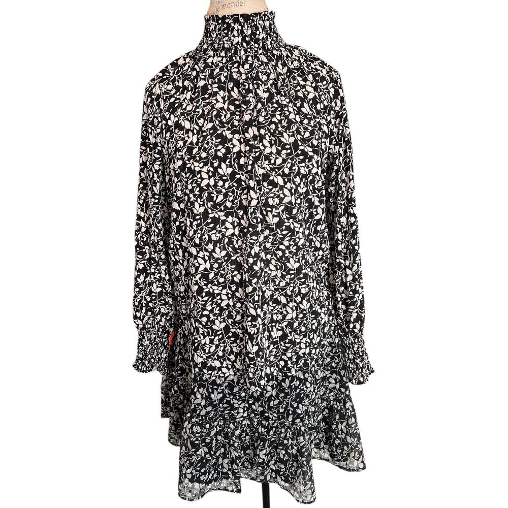Ann Taylor LOFT NWT 2-Piece Sheer Blouse & Skirt Set – Smocked – Black & White